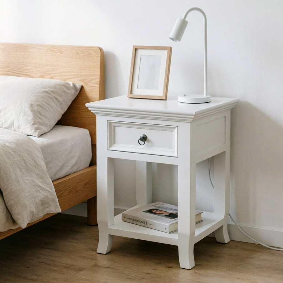 white bedside